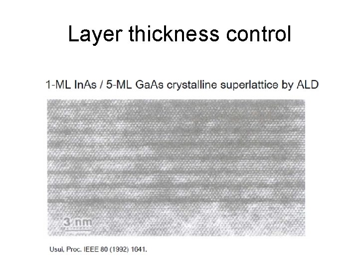 Layer thickness control 