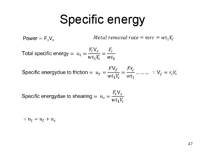 Specific energy 47 
