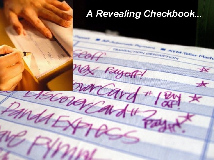 A Revealing Checkbook. . . 