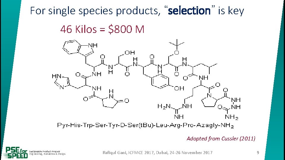 For single species products, “selection” is key 46 Kilos = $800 M Adopted from