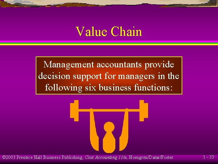 Value Chain Management accountants provide decision support for managers in the following six business Value Chain Management accountants provide decision support for managers in the following six business