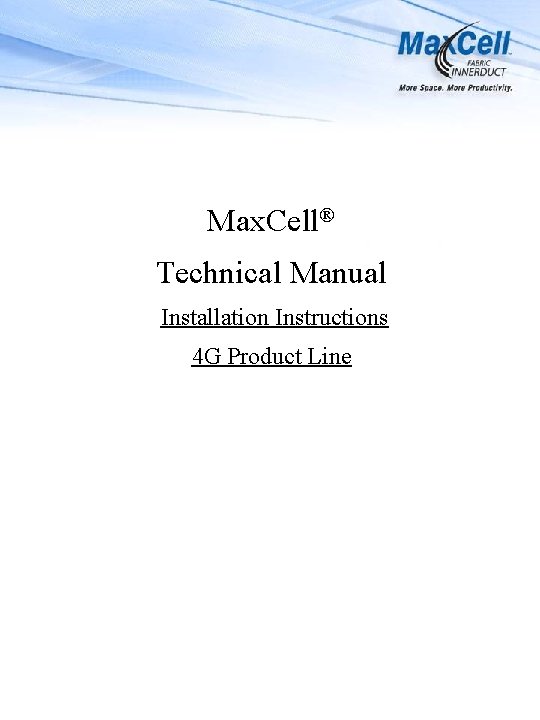 Max Cell Technical Manual Design Parameters 4 G