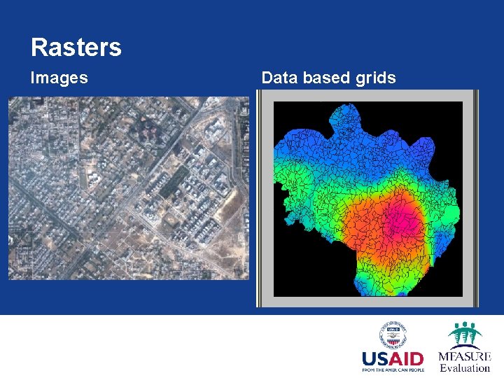 Rasters Images Data based grids Rasters Images Data based grids