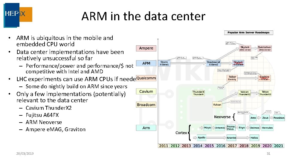 ARM in the data center • ARM is ubiquitous in the mobile and embedded