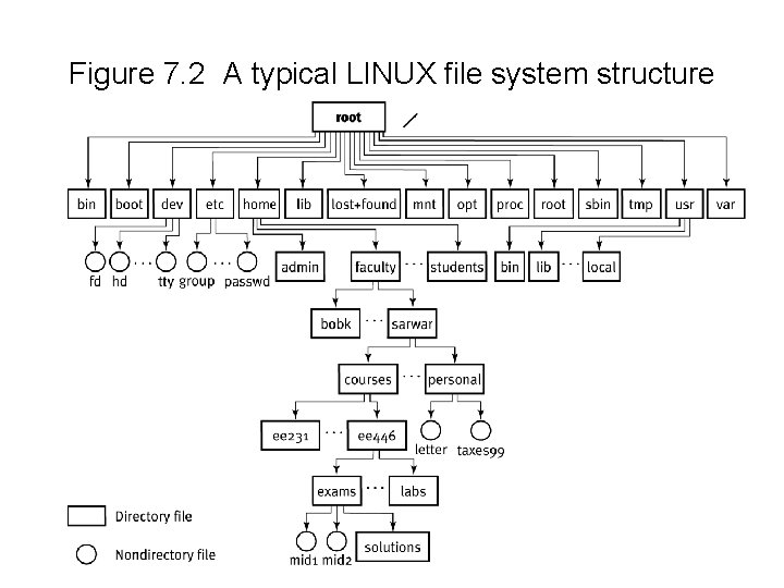 Figure 7. 2 A typical LINUX file system structure 