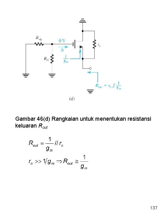 Gambar 46(d) Rangkaian untuk menentukan resistansi keluaran Rout 137 