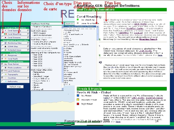 Choix Informations Choix d’un type D'un pays, des sur les d'une région… de carte