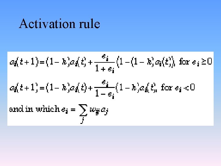 Activation rule 