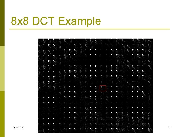 8 x 8 DCT Example 12/3/2020 31 8 x 8 DCT Example 12/3/2020 31