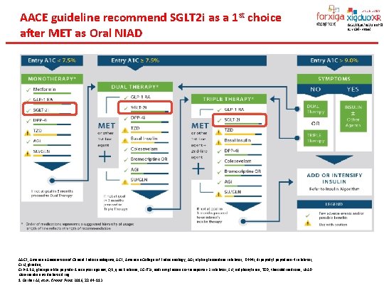 AACE guideline recommend SGLT 2 i as a 1 st choice after MET as