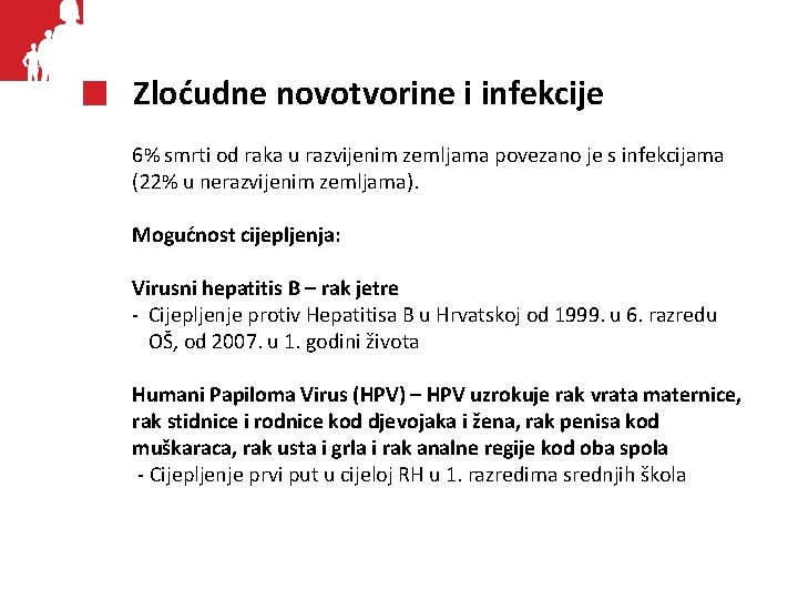 Zloćudne novotvorine i infekcije 6% smrti od raka u razvijenim zemljama povezano je s