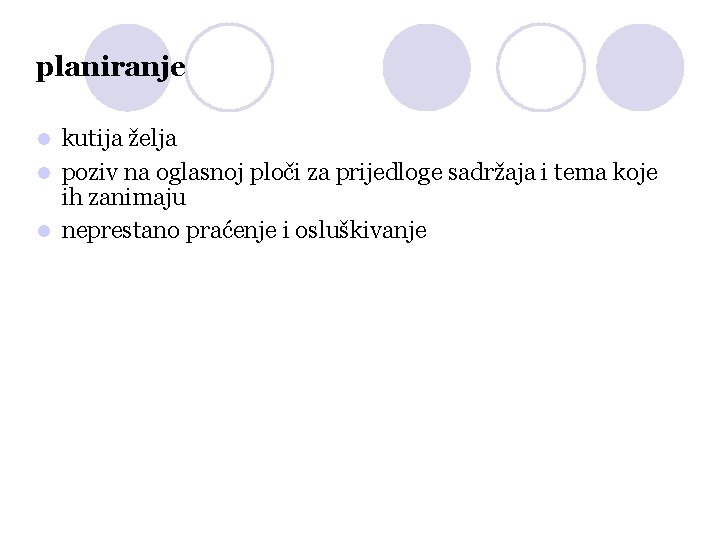 planiranje kutija želja poziv na oglasnoj ploči za prijedloge sadržaja i tema koje ih