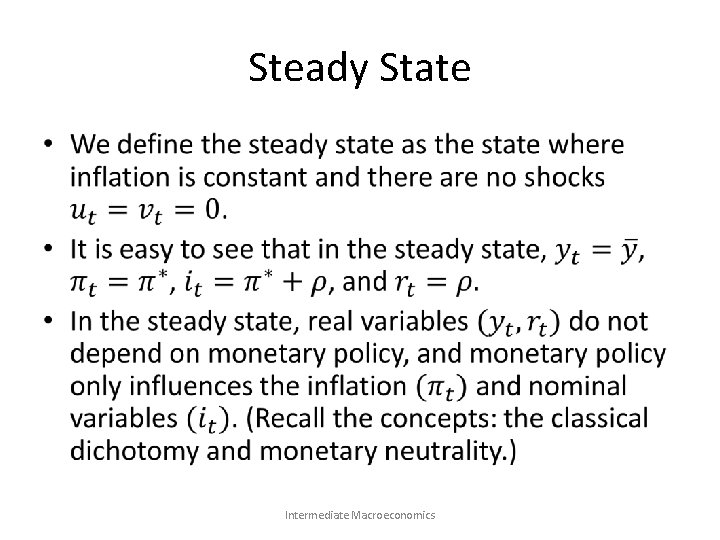 Steady State • Intermediate Macroeconomics 