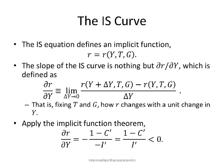 The IS Curve • Intermediate Macroeconomics 