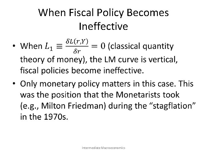 When Fiscal Policy Becomes Ineffective • Intermediate Macroeconomics 