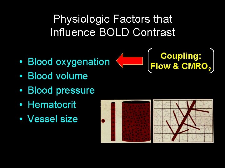 Physiologic Factors that Influence BOLD Contrast • • • Blood oxygenation Blood volume Blood