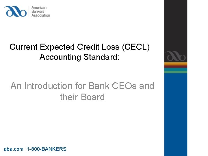 Current Expected Credit Loss (CECL) Accounting Standard: An Introduction for Bank CEOs and their