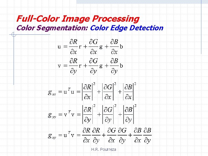 Full-Color Image Processing Color Segmentation: Color Edge Detection H. R. Pourreza 