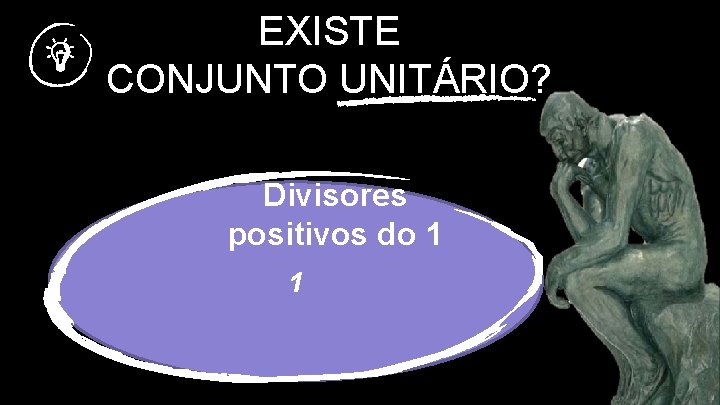 EXISTE CONJUNTO UNITÁRIO? Divisores positivos do 1 1 