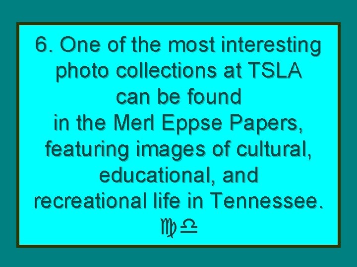 6. One of the most interesting photo collections at TSLA can be found in