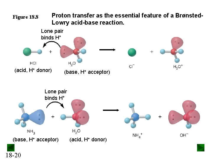 Figure 18. 8 Proton transfer as the essential feature of a Brønsted. Lowry acid-base