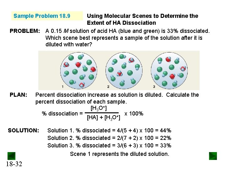 Sample Problem 18. 9 PROBLEM: PLAN: Using Molecular Scenes to Determine the Extent of