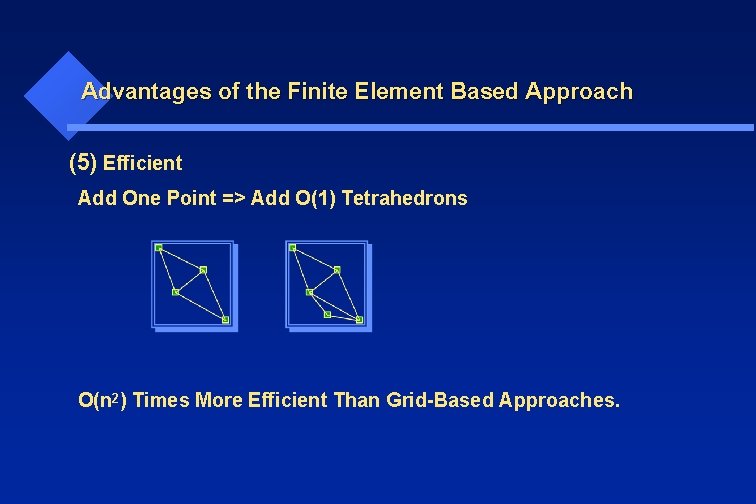 Advantages of the Finite Element Based Approach (5) Efficient Add One Point => Add