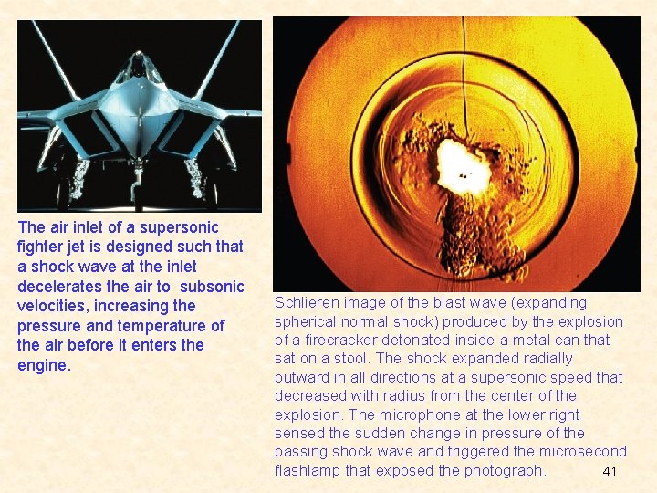 The air inlet of a supersonic fighter jet is designed such that a shock