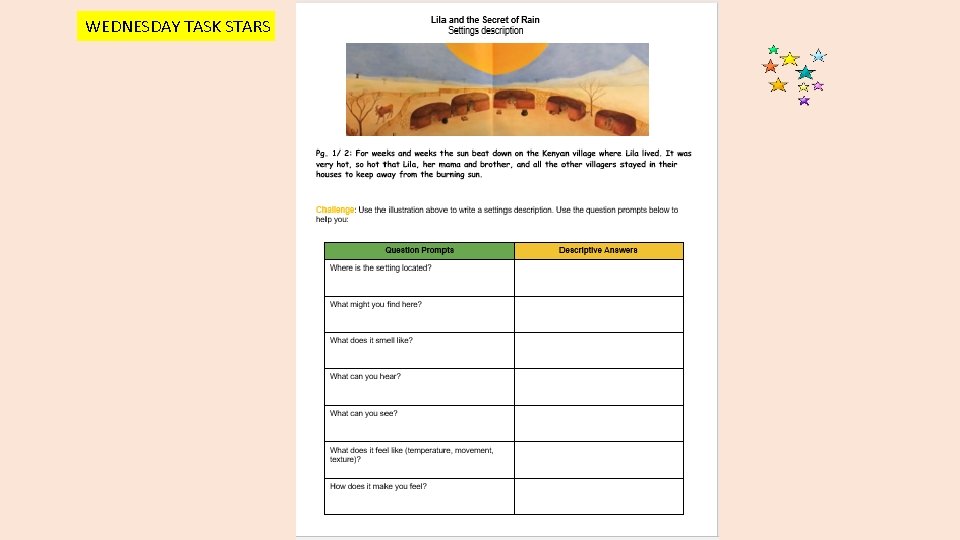WEDNESDAY TASK STARS WEDNESDAY TASK STARS