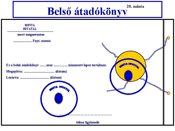 20. minta Belső átadókönyv MINTA HIVATAL . . . szerv megnevezése . . Fnyt.