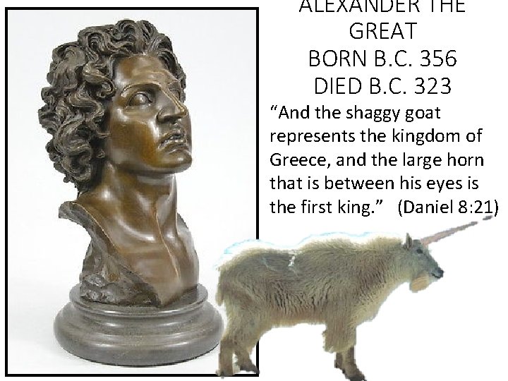 ALEXANDER THE GREAT BORN B. C. 356 DIED B. C. 323 “And the shaggy