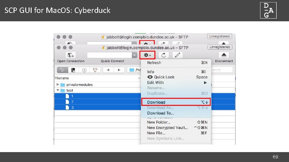 SCP GUI for Mac. OS: Cyberduck 69 