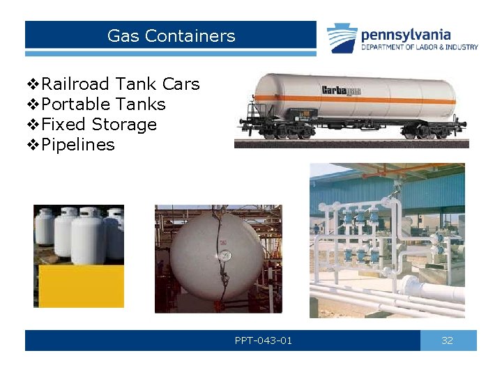 Gas Containers v. Railroad Tank Cars v. Portable Tanks v. Fixed Storage v. Pipelines