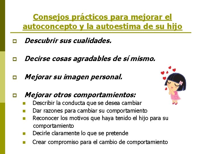 Consejos prácticos para mejorar el autoconcepto y la autoestima de su hijo p Descubrir