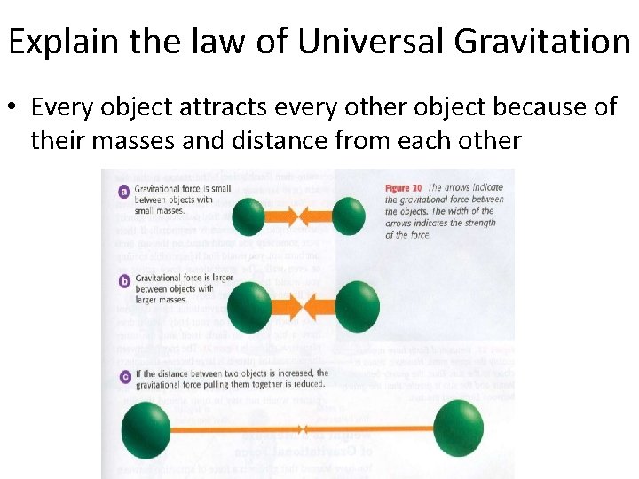 Explain the law of Universal Gravitation • Every object attracts every other object because