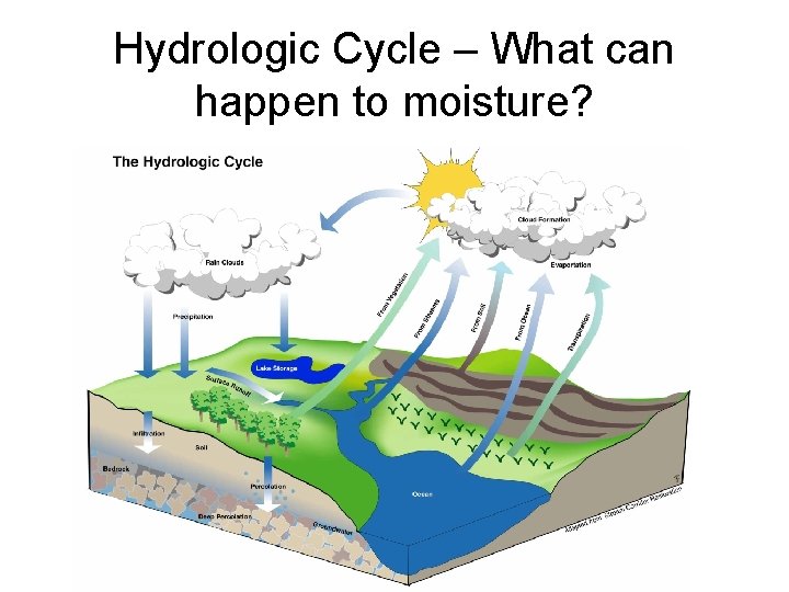 Hydrologic Cycle – What can happen to moisture? 