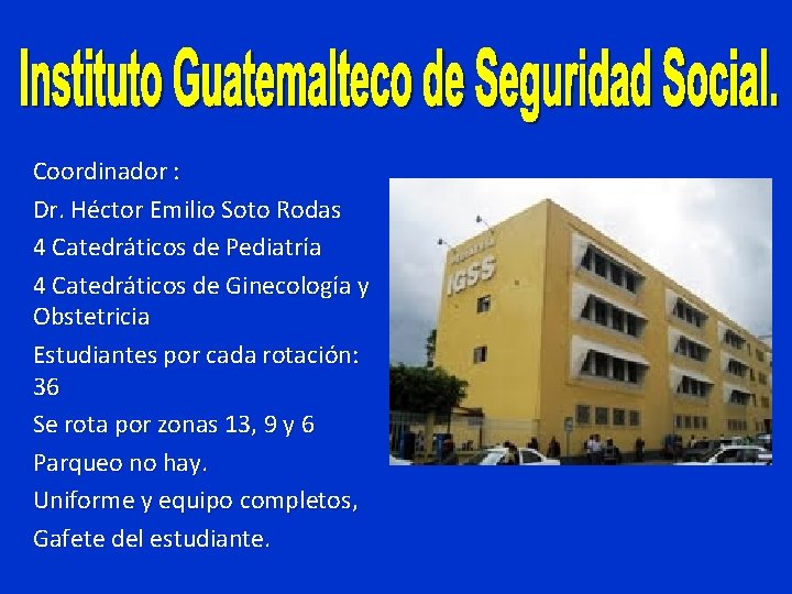 Coordinador : Dr. Héctor Emilio Soto Rodas 4 Catedráticos de Pediatría 4 Catedráticos de