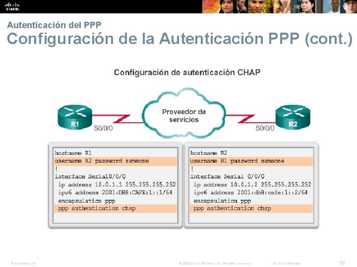 Autenticación del PPP Configuración de la Autenticación PPP (cont. ) Presentation_ID © 2008 Cisco