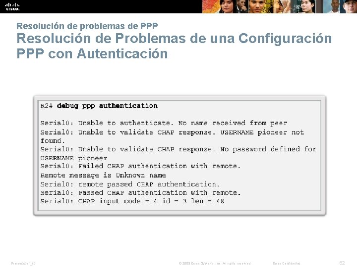 Resolución de problemas de PPP Resolución de Problemas de una Configuración PPP con Autenticación