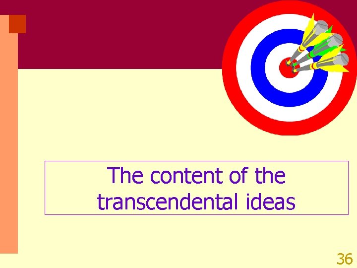 The content of the transcendental ideas 36 