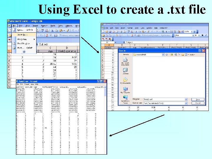 Using Excel to create a. txt file 