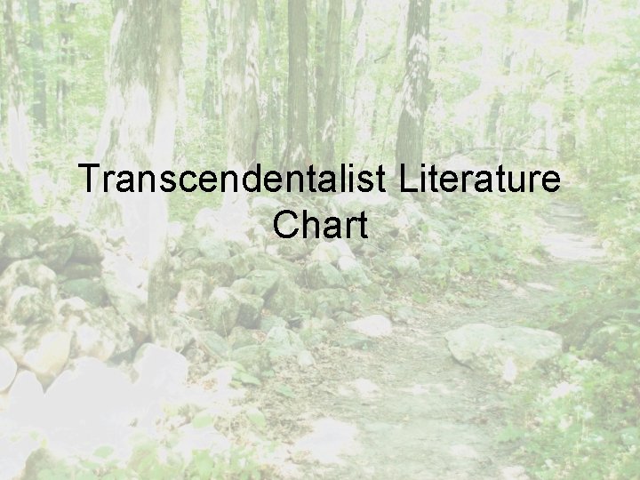 Transcendentalist Literature Chart 