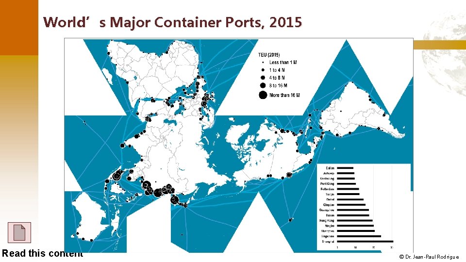 World’s Major Container Ports, 2015 Read this content © Dr. Jean-Paul Rodrigue 