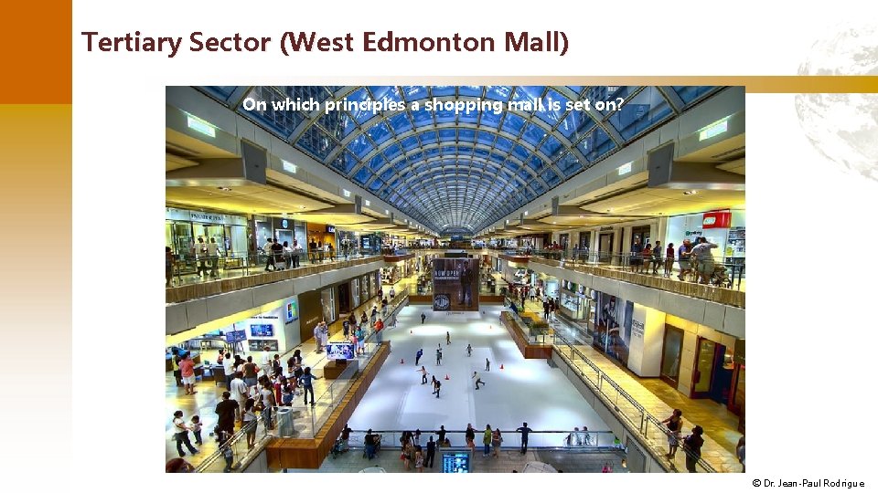 Tertiary Sector (West Edmonton Mall) On which principles a shopping mall is set on?