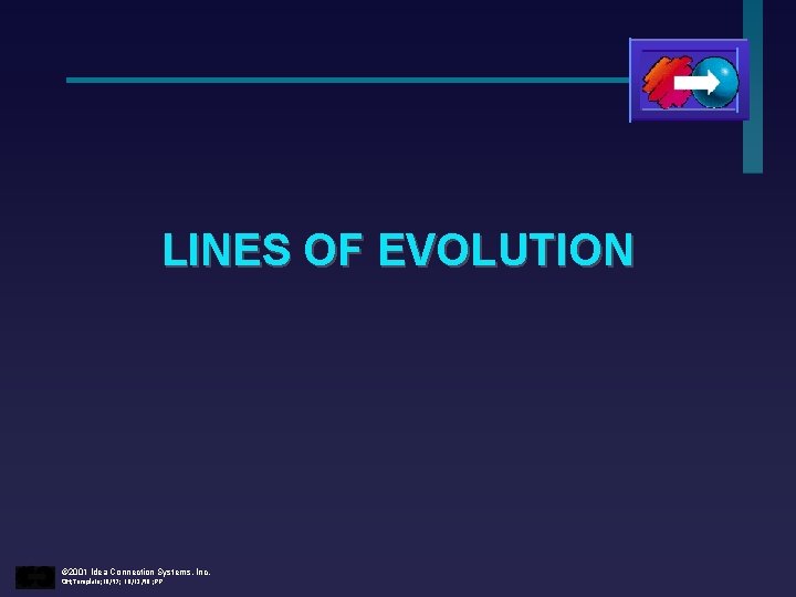 LINES OF EVOLUTION © 2001 Idea Connection Systems, Inc. OH; Template; 10/97; 10/12/98 ;