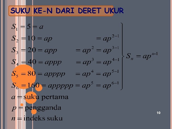 SUKU KE-N DARI DERET UKUR 10 