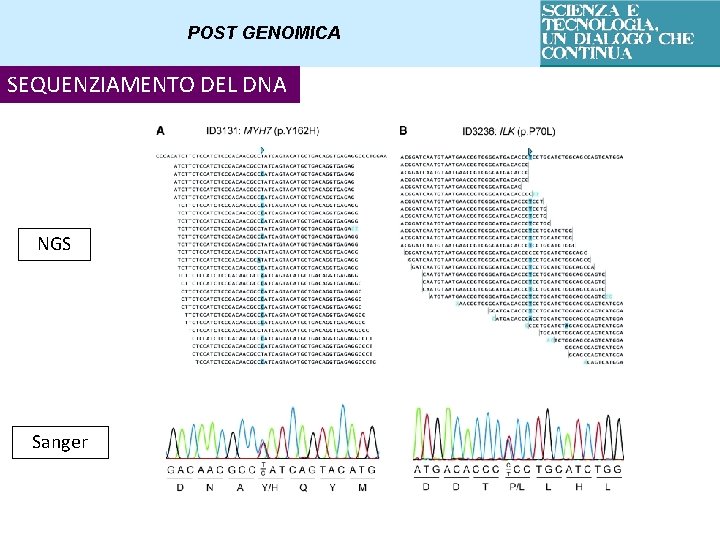 POST GENOMICA SEQUENZIAMENTO DEL DNA NGS Sanger 