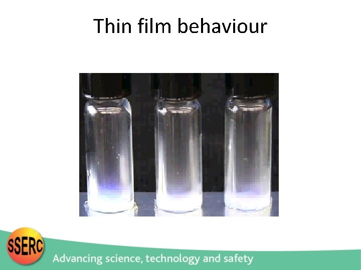 Thin film behaviour 