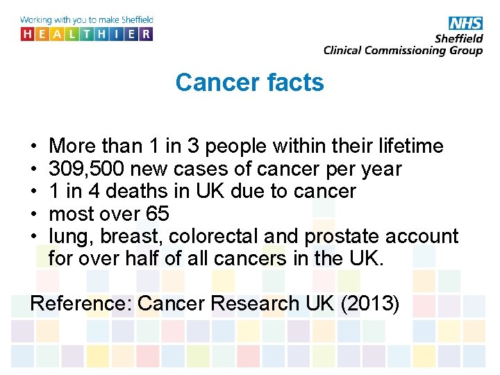 Cancer facts • • • More than 1 in 3 people within their lifetime