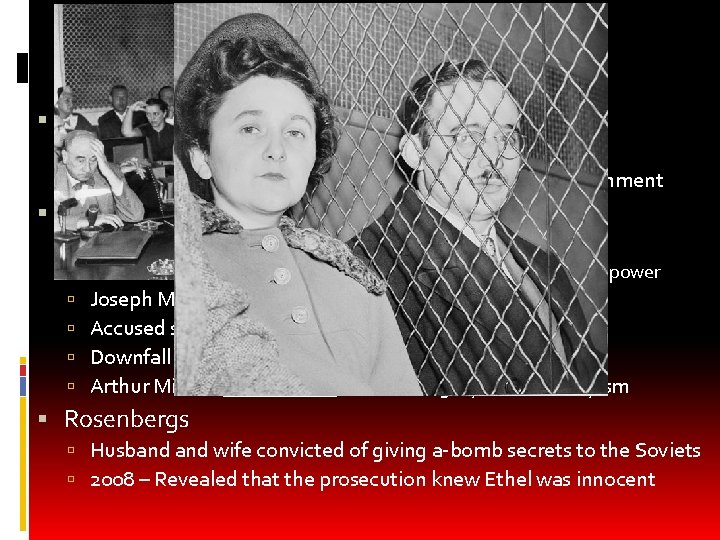 Red Scare in the 1950 s Mc. Carran Internal Security Bill �Passed over Truman’s Red Scare in the 1950 s Mc. Carran Internal Security Bill �Passed over Truman’s